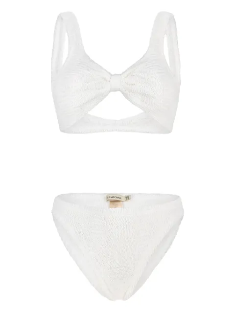 PARAMIDONNA Salma bow-design bikini White CR26SWM