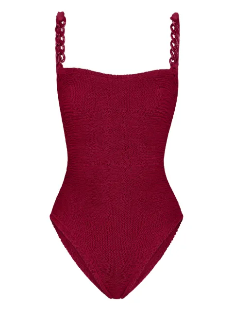 PARAMIDONNA Scarlett chain-detail swimsuit Red CR26SB