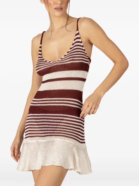 PARAMIDONNA Lea striped crochet dress Red CR26LDBW