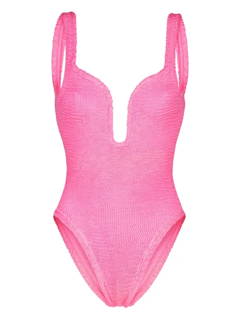 PARAMIDONNA Mika textured one piece swimsuit Pink CR26MBM