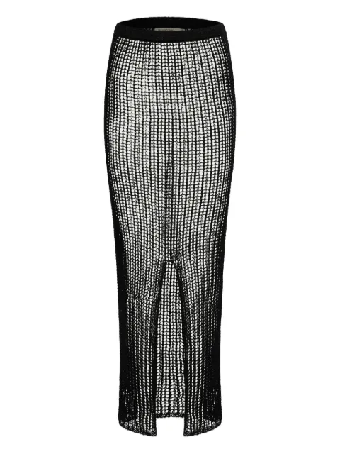PARAMIDONNA Penelope crochet maxi skirt Black CR26PSB