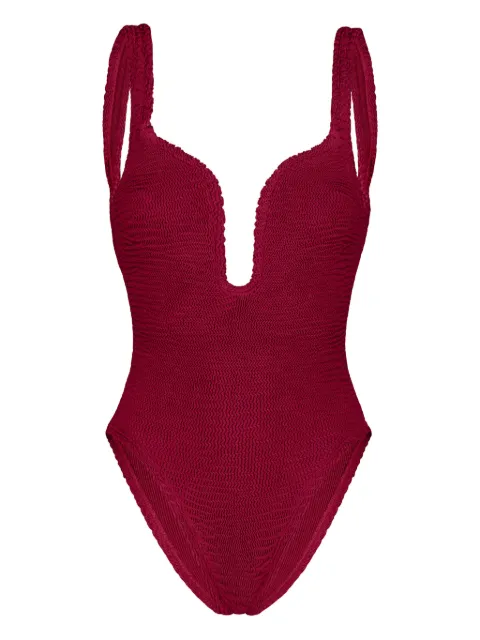 PARAMIDONNA Mika textured swimsuit Red CR26MB