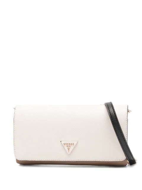 GUESS USA Noelle logo-plaque clutch bag Neutrals ZG967275