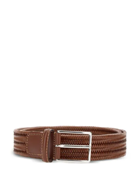ATHISON woven pin-buckle belt Brown 14MP