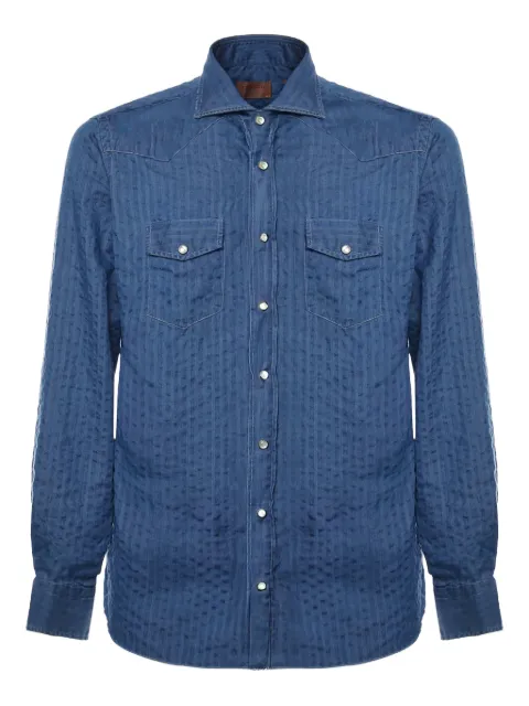 BORRIELLO NAPOLI striped shirt Blue 21064SAMPLE