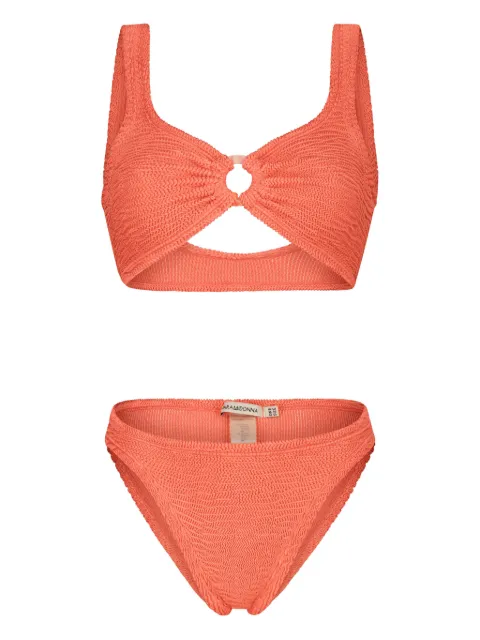 PARAMIDONNA Irina textured ring-detail bikini Orange CR26IS