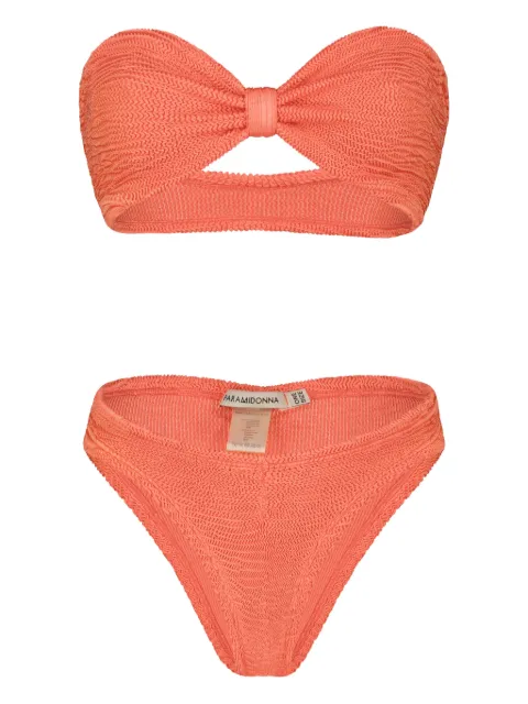 PARAMIDONNA Lucy knot two piece swimsuit Orange CR26LS