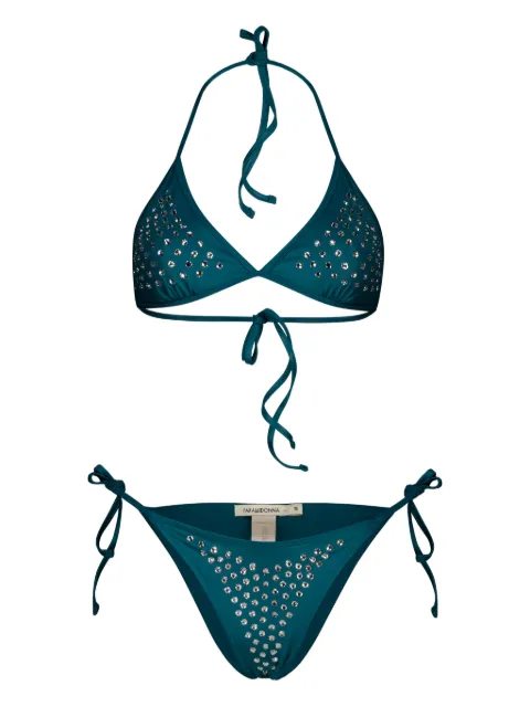 PARAMIDONNA Livia Swarovsky crystal-embellished bikini Blue CR26LM