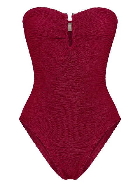 PARAMIDONNA Frida textured swimsuit Red CR26FOPB