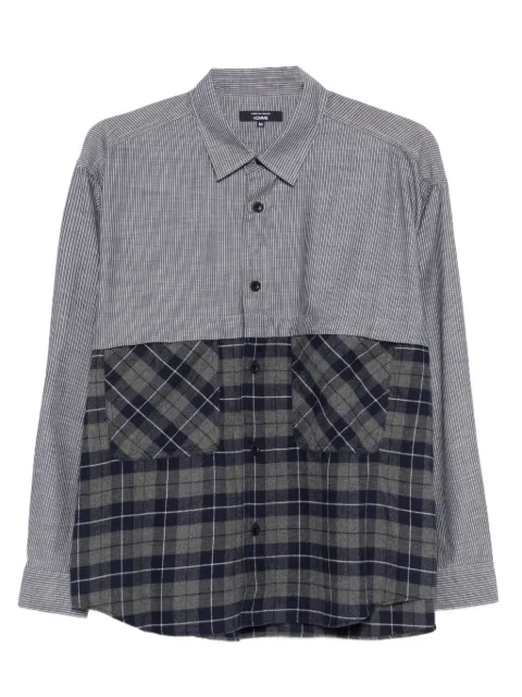 Comme des Garçons Homme striped plaid shirt Grey HPB018051
