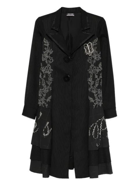 Jean Paul Gaultier Pre-Owned 1990s striped-pattern coat Black HOLAJPG158