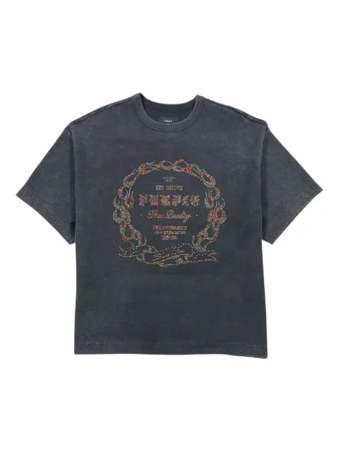 Purple Brand textured jersey T-shirt Grey M1057HTBC126