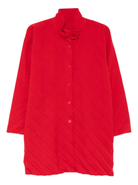 Issey Miyake Pre-Owned pleated shirt Red HOLAMIY222