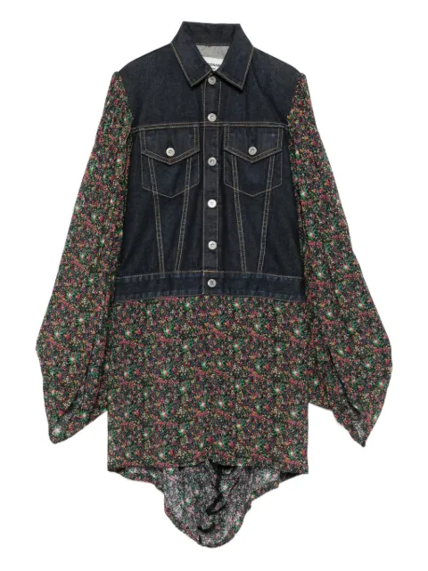 Junya Watanabe Comme des Garçons Pre-Owned 2019 Docking mini shirt dress Blue HOLAJUN113