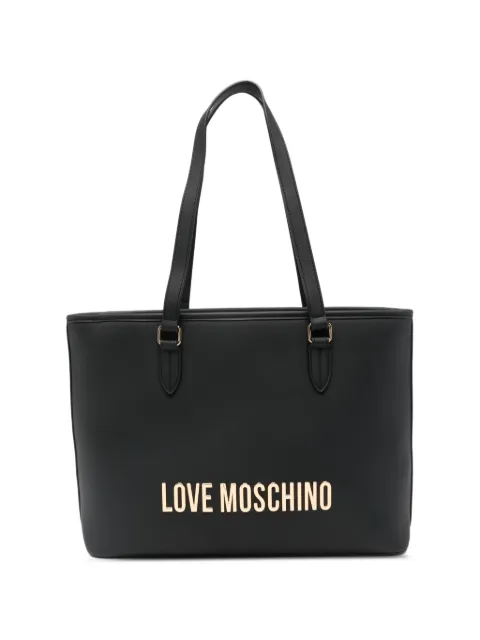 Love Moschino logo-plaque shoulder bag Black JC4190PP1OKD0