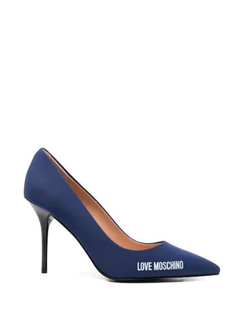 Love Moschino logo-print pumps Blue JA10299G1OIM0