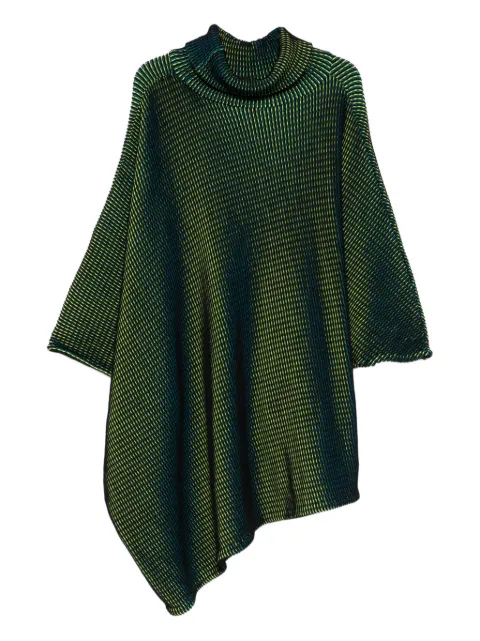 Issey Miyake Pre-Owned roll neck 2000S poncho Green HOLAMIY223