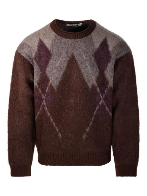 COOR argyle-pattern crew-neck sweater Brown CXF4KT16K