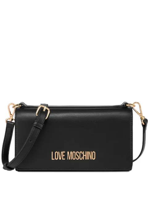 Love Moschino logo plaque shoulder bag Black JC4170PP1OLX0