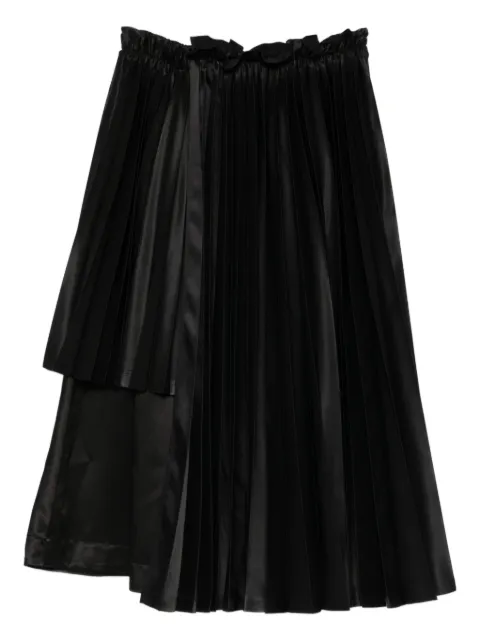Noir Kei Ninomiya pleated asymmetric midi skirt Black 3PS016051