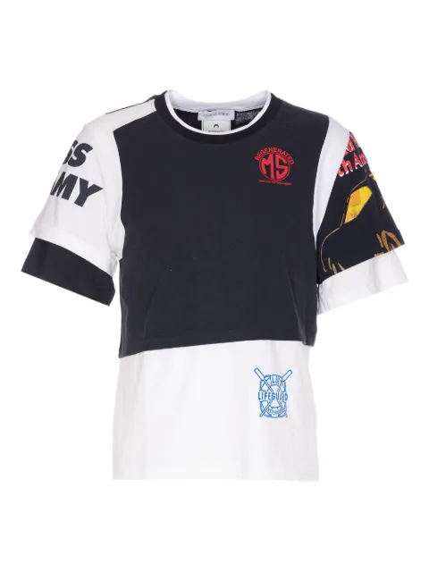 Marine Serre layered printed T-shirt White MTT096AUJER0003WH11