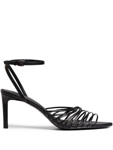 12 STOREEZ 80mm strappy leather sandals Black 128227
