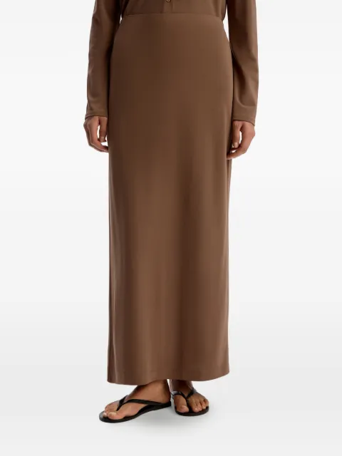 12 STOREEZ split midi skirt Brown 129603