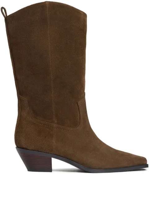 12 STOREEZ 40mm suede western boots Brown 127114