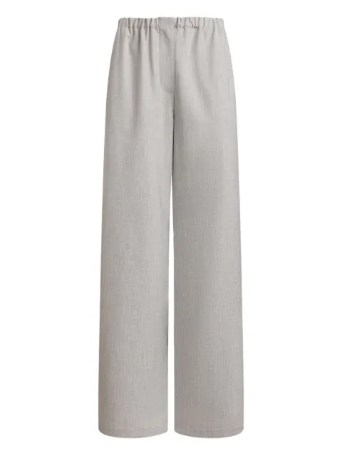 12 STOREEZ drawstring-hem wide-leg trousers Grey 130018