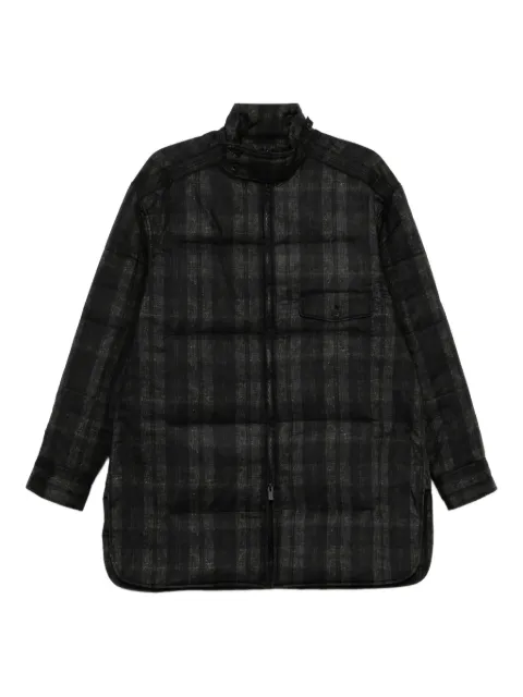 Yohji Yamamoto plaid padded jacket Brown HLB46018