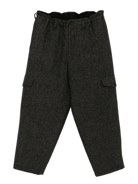 Yohji Yamamoto tweed side-pocket trousers Brown HLP64117