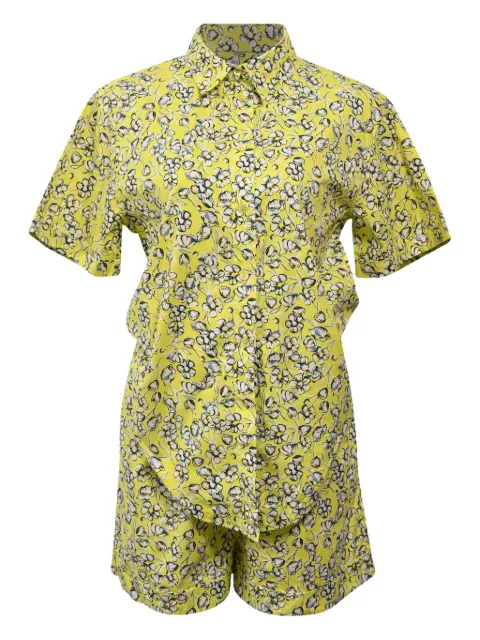MAX&Co. floral-printed shirt and shorts set Yellow NAPPUHKCL424623W