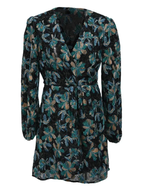 SANDRO embroidered long-sleeve mini dress Black NAPPUHKCL411832W