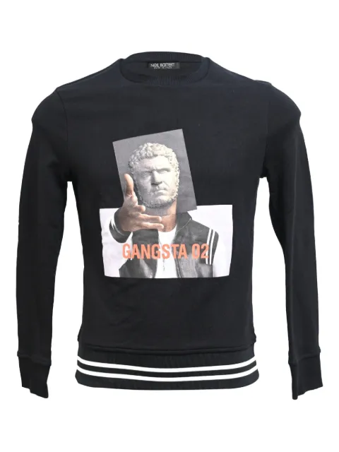 Neil Barrett printed crew-neck sweater Black MRPPUHKCL487467M