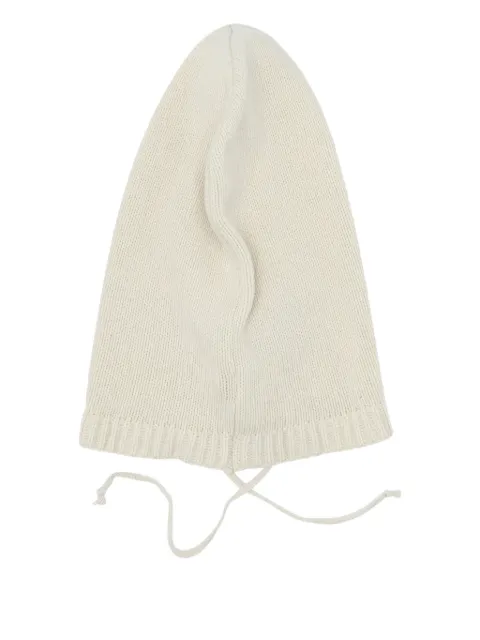 VIETTI MERCHANDISE drawstring cashmere balaclava White ABXFF5E100