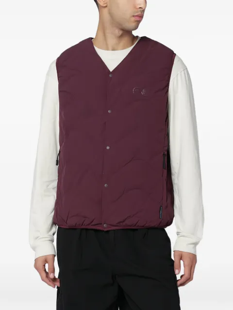 PURPLE MOUNTAIN OBSERVATOR quilted v-neck gilet Purple PMO0080NY