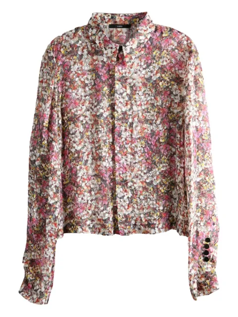 SAPIO Devoré floral shirt White N37C