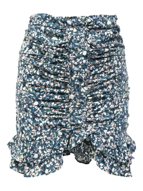 Isabel Marant Vintage ruched floral skirt Blue NAPPUHKCL455393W