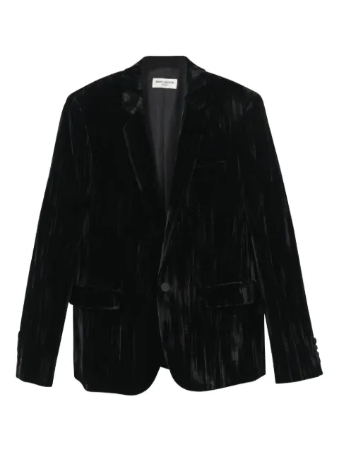Saint Laurent Pre-Owned velvet single-breasted blazer Black MRPPUHKCL370073M