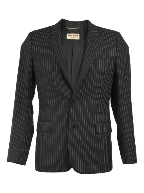 Saint Laurent Pre-Owned 70mm pinstripe single-breasted blazer Black MRPPUHKCL403330M