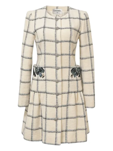 CHANEL Pre-Owned tweed-texture midi dress Neutrals TONPUHKCL376741W