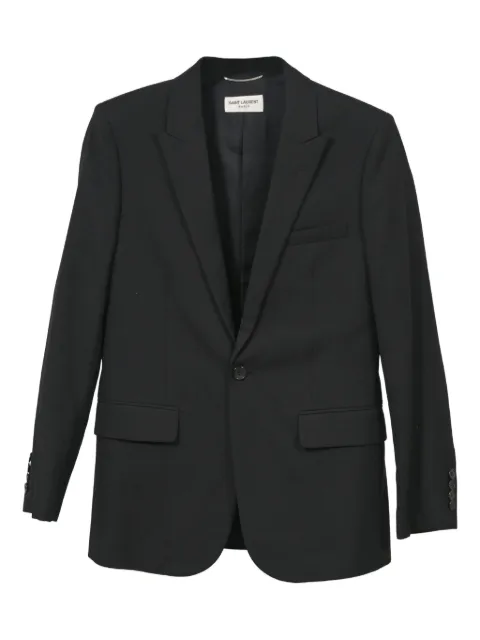 Saint Laurent Pre-Owned buttoned-cuffs blazer Black MRPPUHKCL370077M