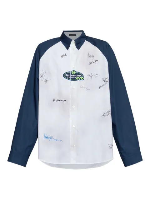 Balenciaga long-sleeve logo shirt White 852454TRM28