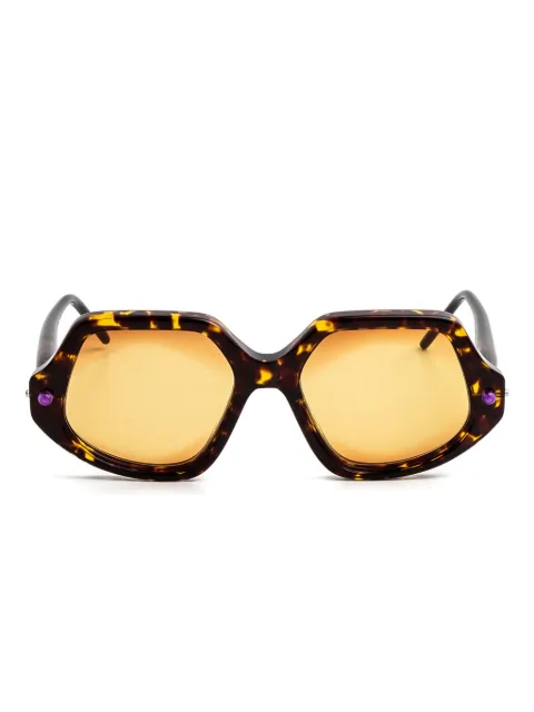 Kuboraum geometric-frame sunglasses Brown P20