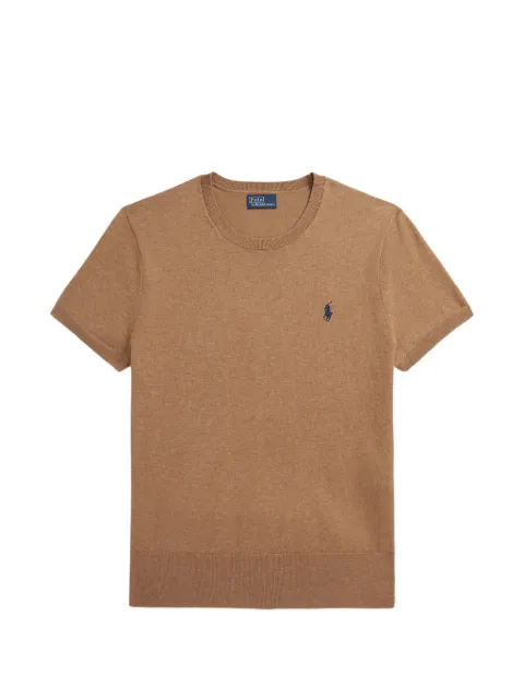 Polo Ralph Lauren logo-embroidered knitted top Brown 211971872007