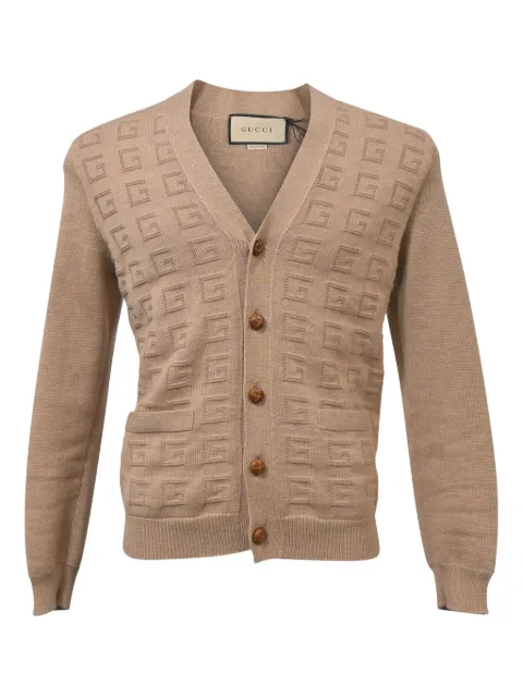 Gucci Pre-Owned GG-pattern V-neck cardigan Brown MRPPUHKCL372116M
