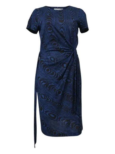 Dvf Vintage wood grain-printed dress Blue TONPUHKCL372520W
