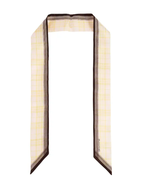 Jil Sander plaid-patter silk scarf Neutrals J01TF0102J40084