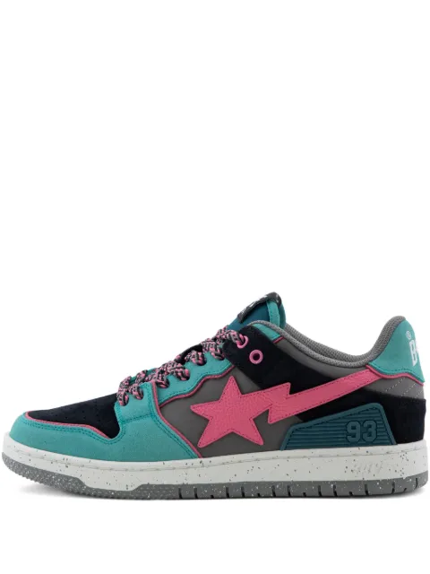 A BATHING APE® star appliqué oxford shoes Blue 001FWL801312M