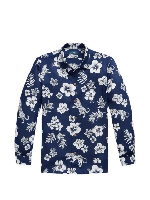 Polo Ralph Lauren jaguar tropical-print shirt Blue 710B14227001